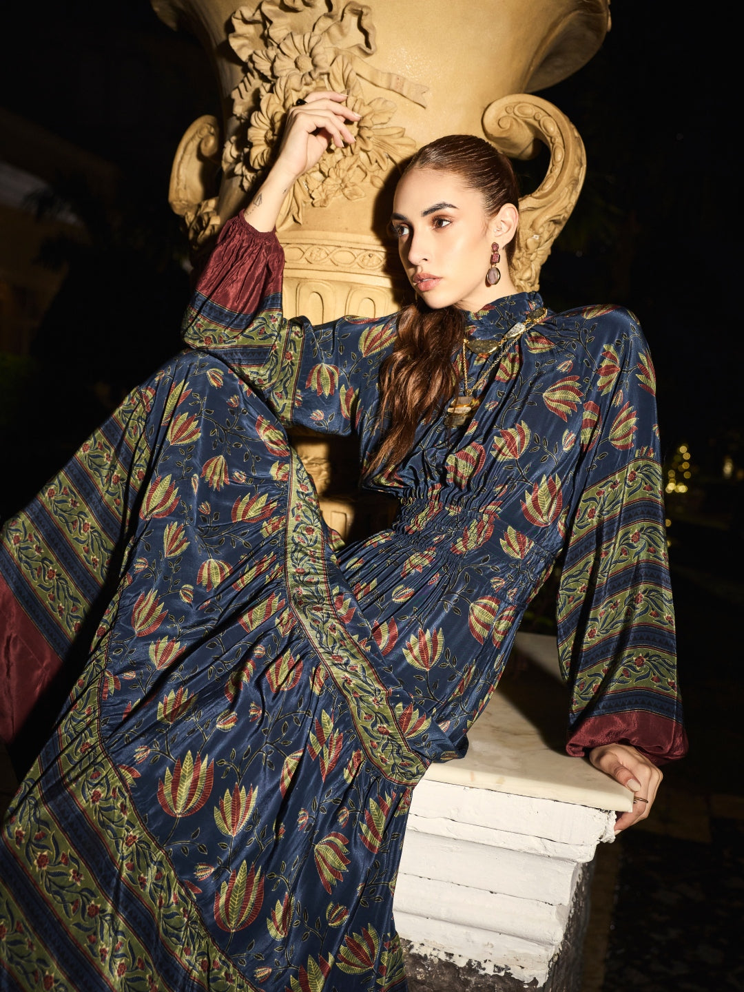 Sonal Ved in our Cynthia Mulberry Dress