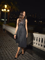 Laurel Embroidered Ribbed Dress