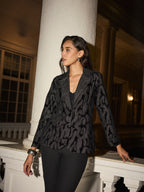 Arden Denim Velvet Blazer