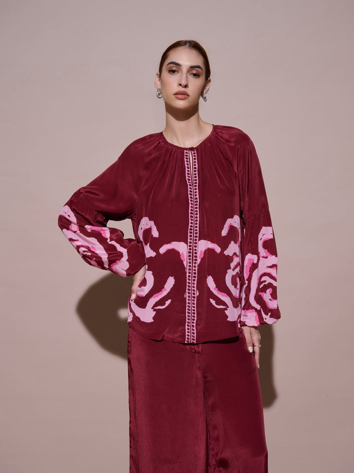 Grace Mulberry Printed Top