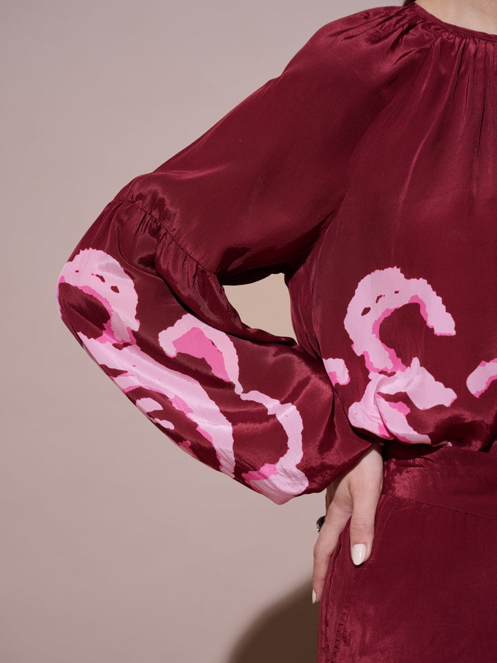 Grace Mulberry Printed Top