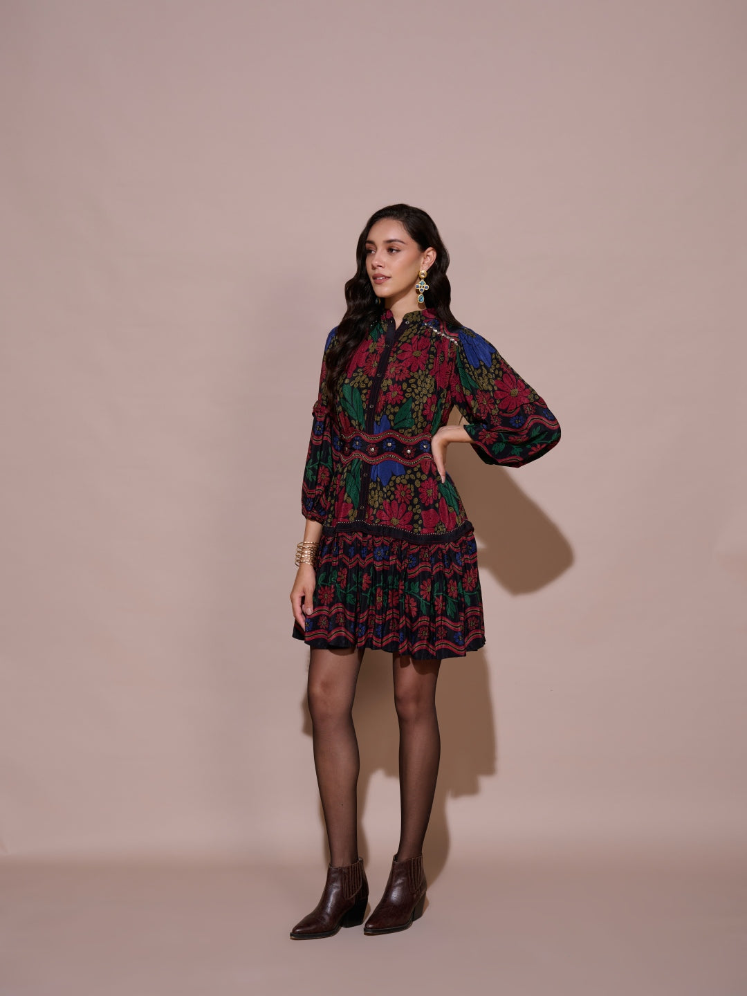 Ayanka Mulberry Printed Dress