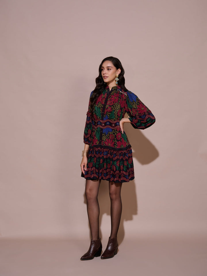 Ayanka Mulberry Printed Dress