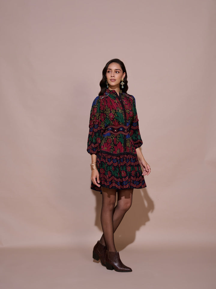 Ayanka Mulberry Printed Dress