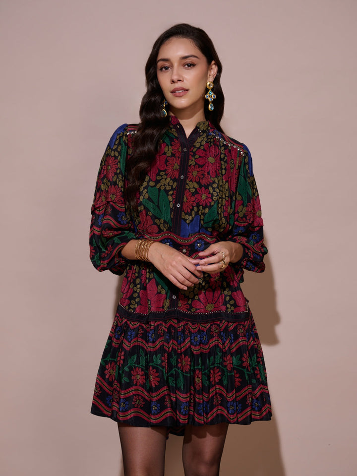 Ayanka Mulberry Printed Dress