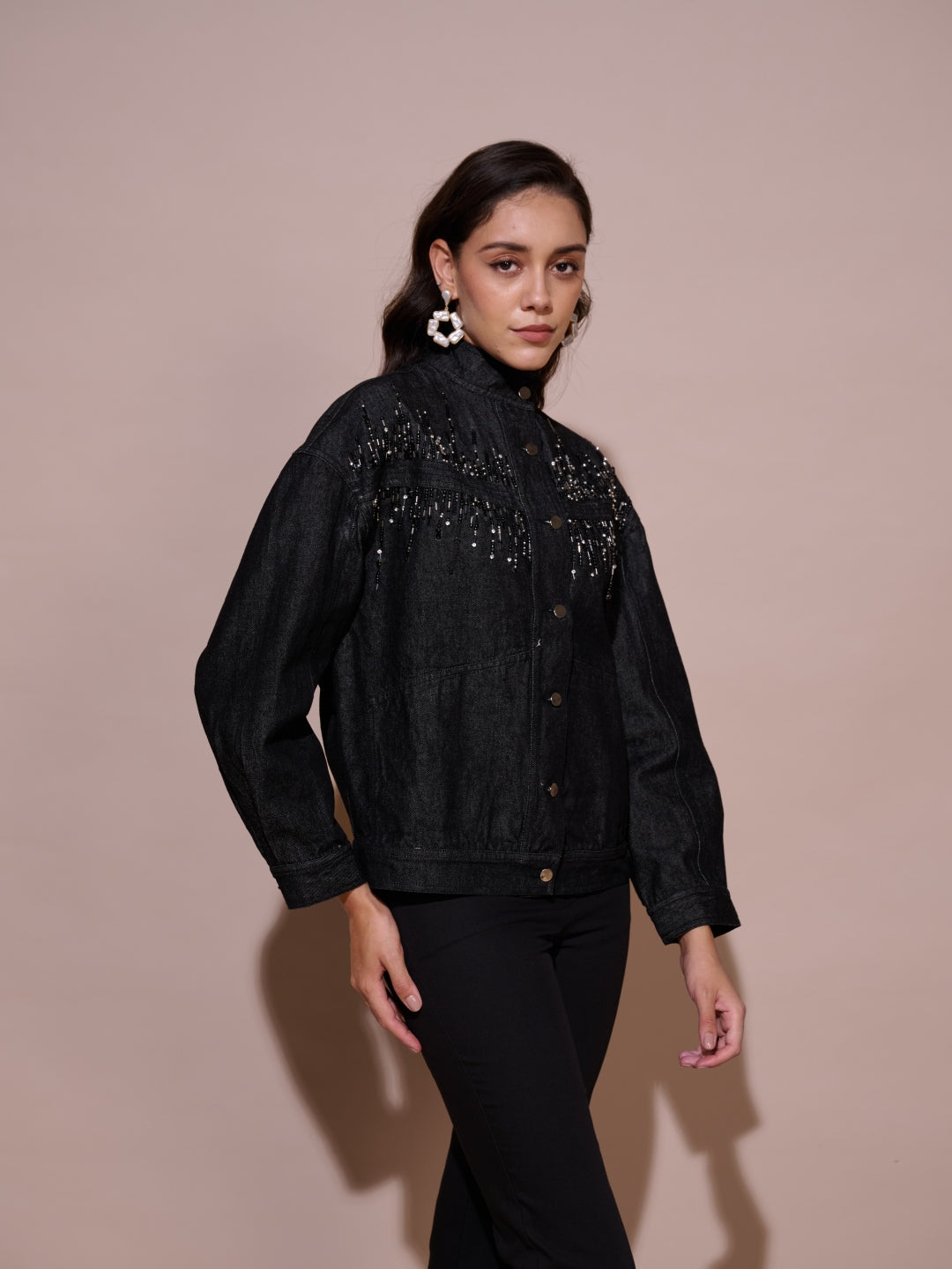 Divya Bhopana in our Kristine Oversized Jacket