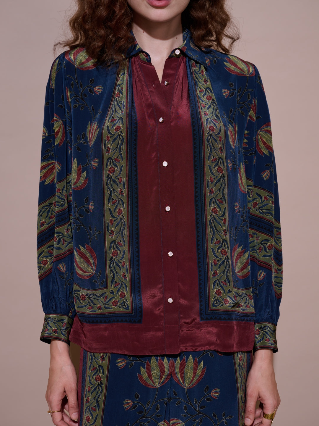 Tina Kakkad in our Cynthia Mulberry Blouse