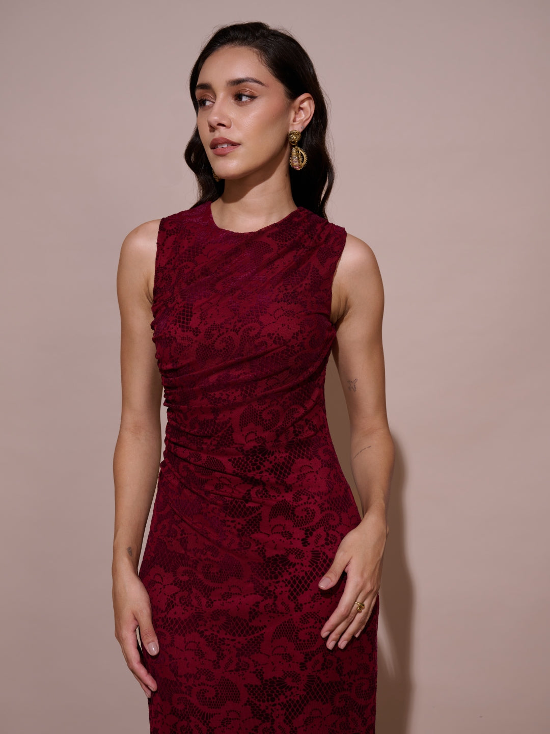 Tushita Mehta in our Monica mesh dress