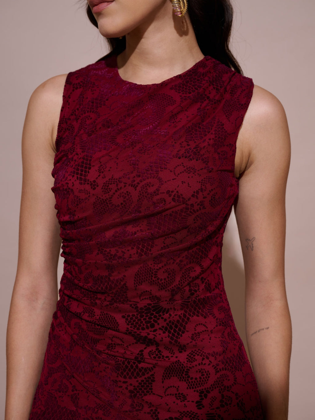 Tushita Mehta in our Monica mesh dress