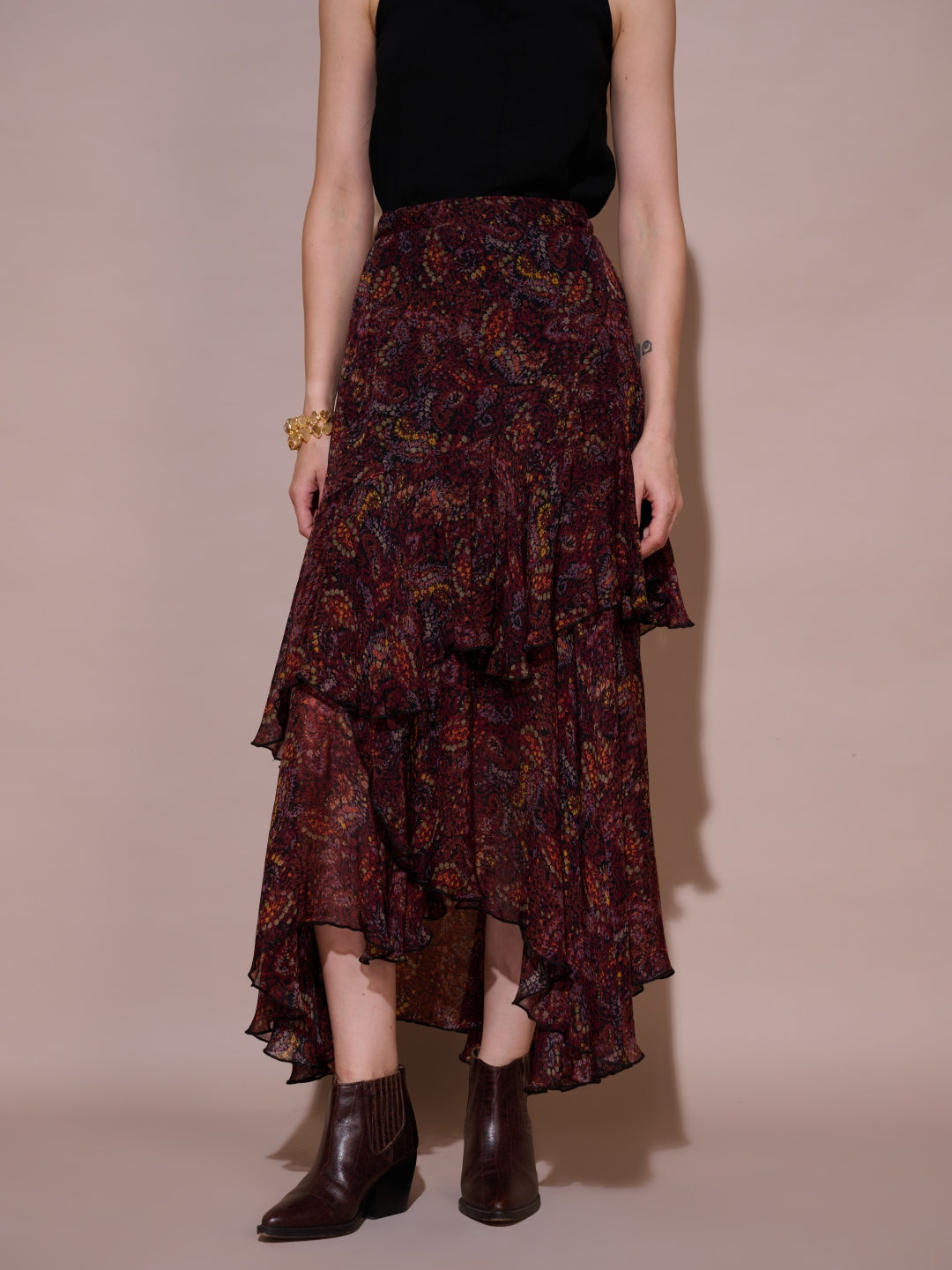 Tushita Mehta in our Sharon Ruffle Skirt