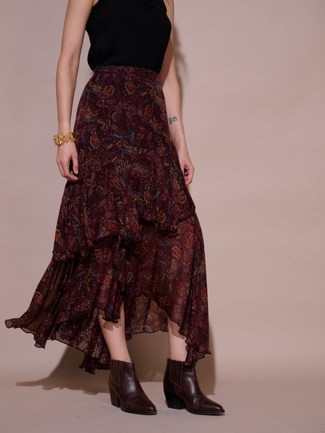 Tushita Mehta in our Sharon Ruffle Skirt