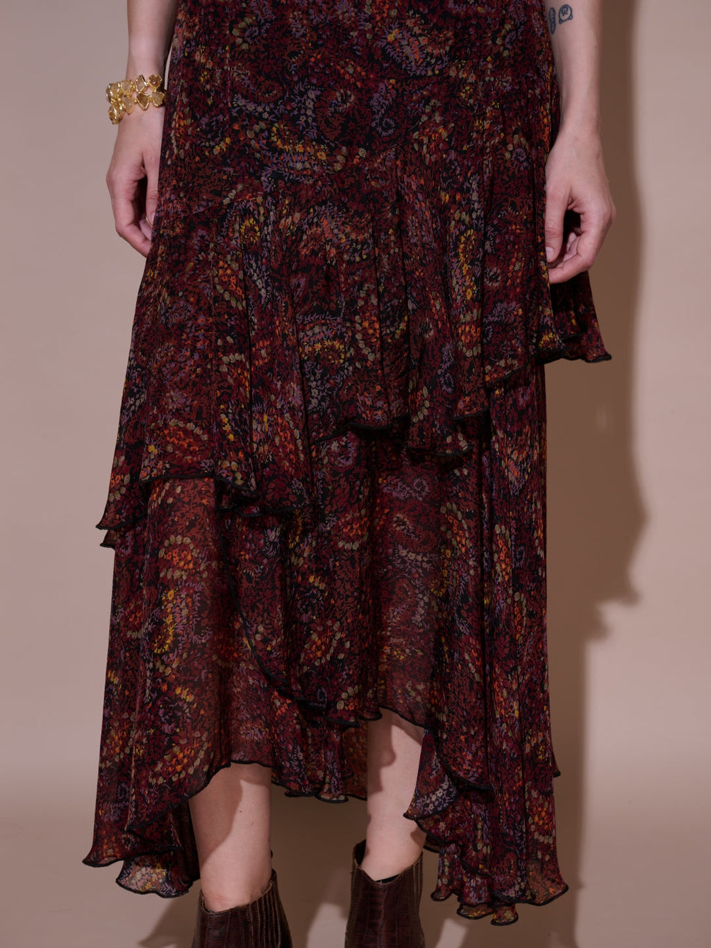Tushita Mehta in our Sharon Ruffle Skirt