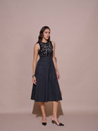 Laurel Embroidered Ribbed Dress