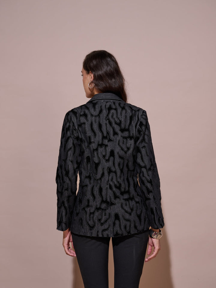 Arden Denim Velvet Blazer