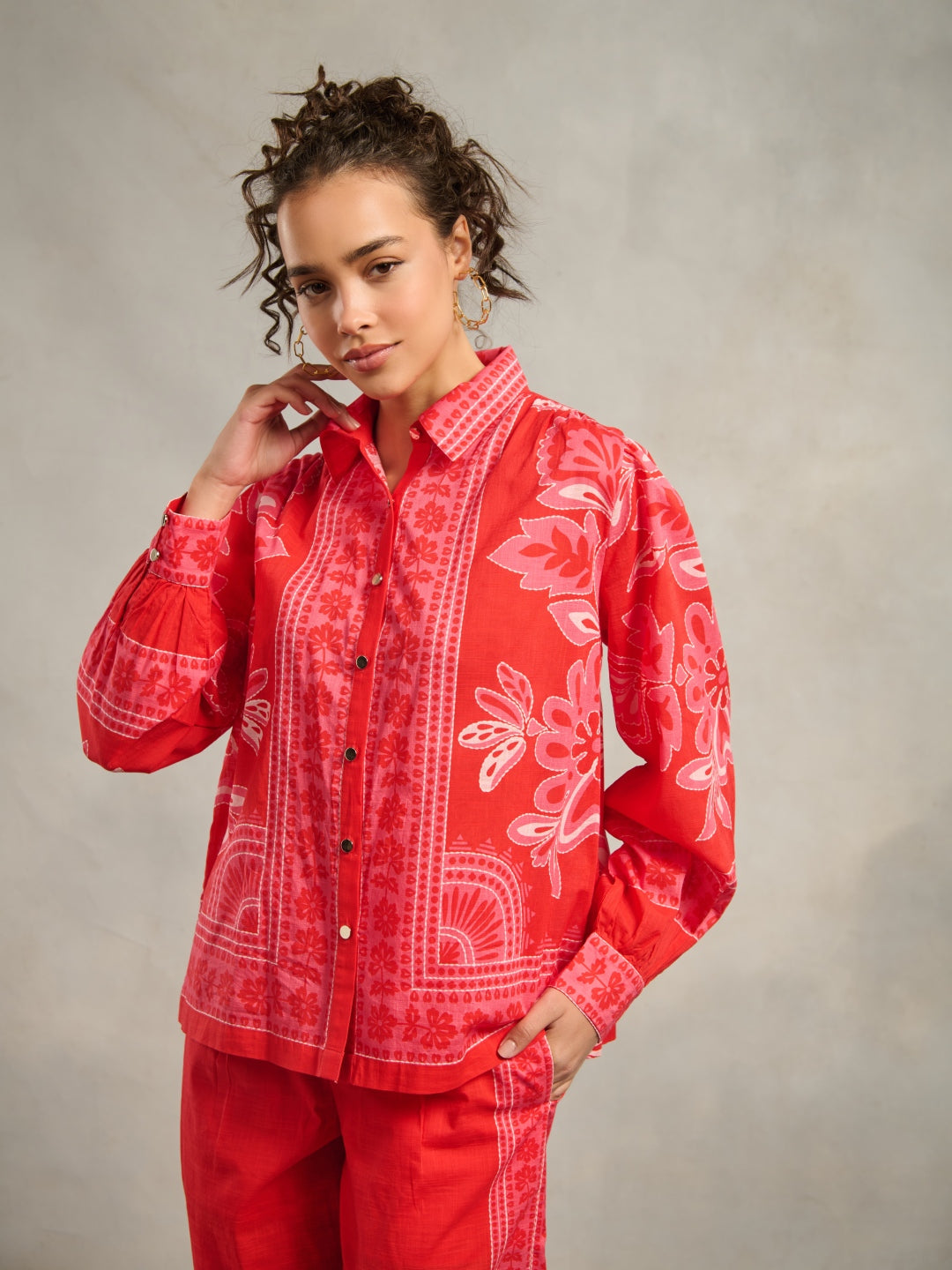 Radhica Diwan in our Sofia Printed Blouse