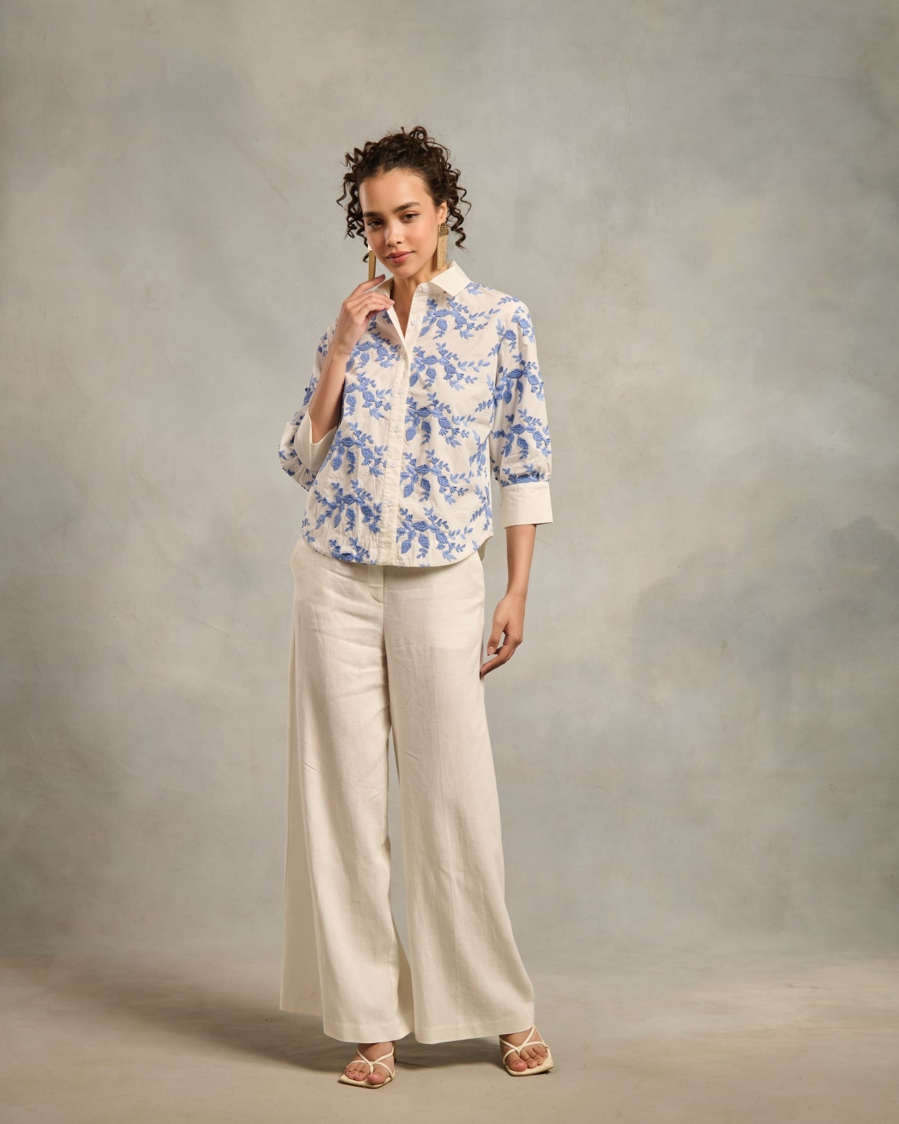 Faye Floral Embroidered Shirt