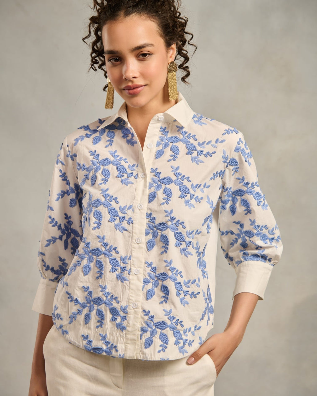 Faye Floral Embroidered Shirt
