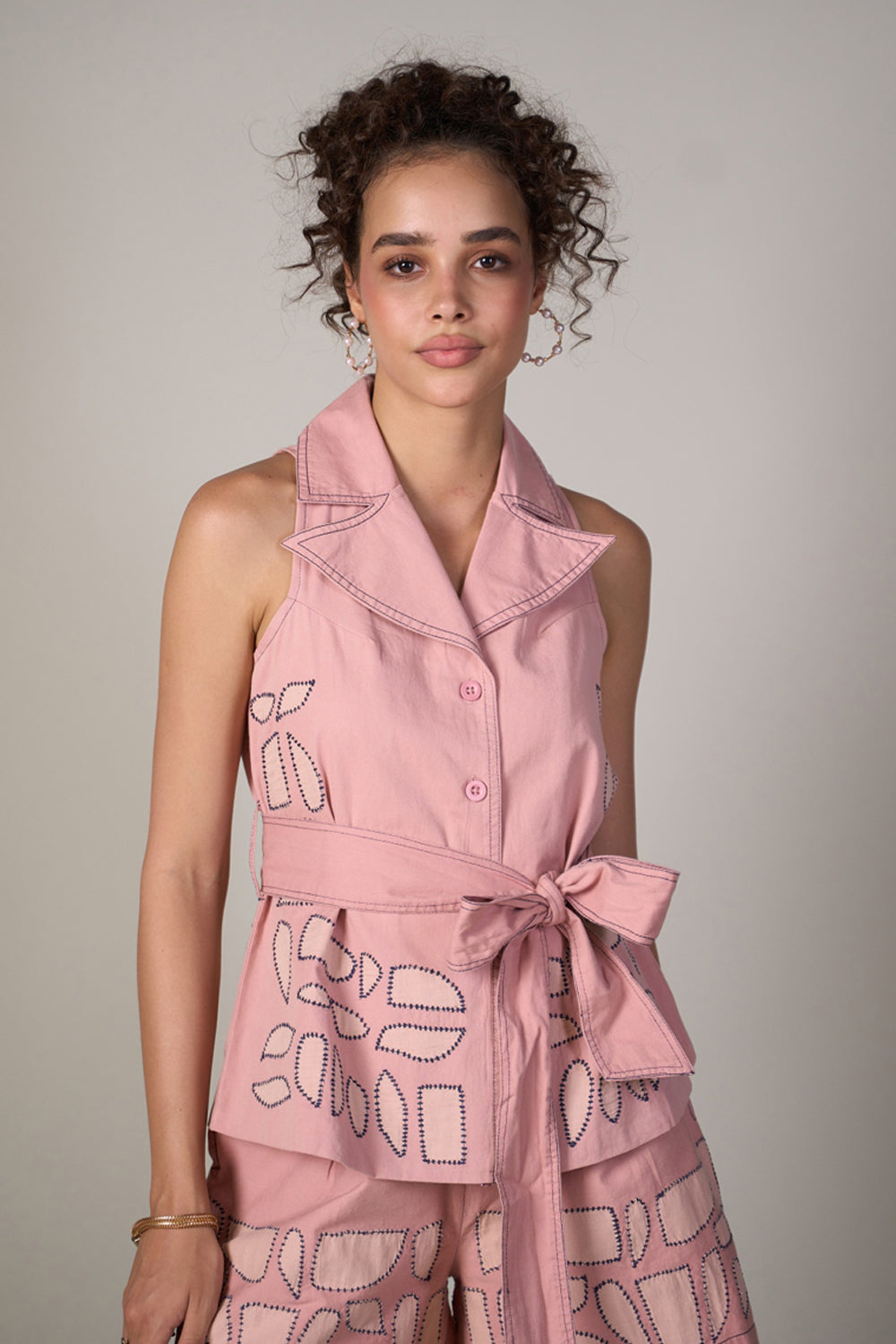 Radhica Diwan In Our Sofie Appliqué Top