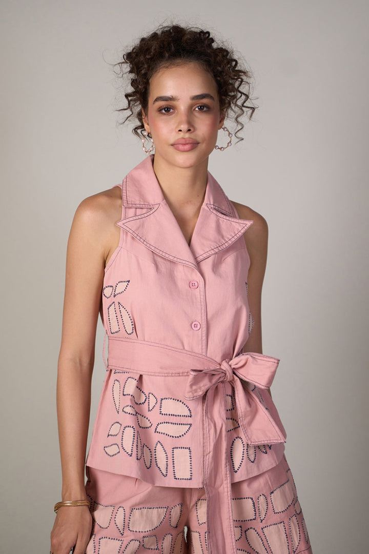 Radhica Diwan In Our Sofie Appliqué Top