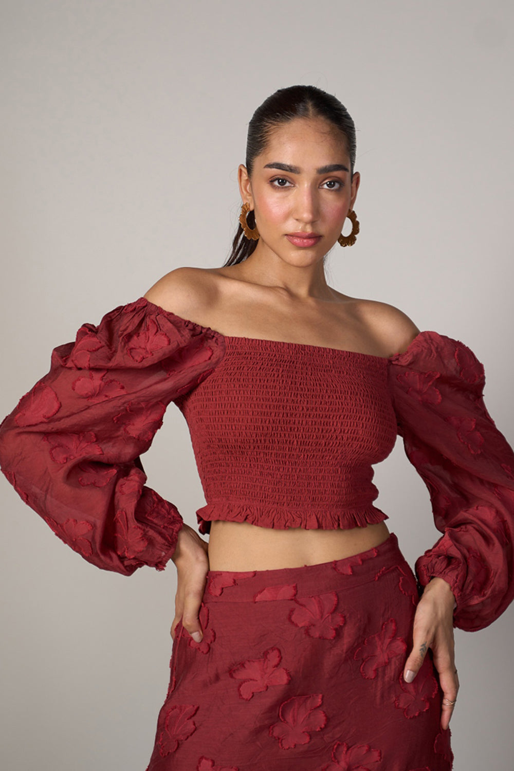 Radhica Diwan In Our Audrey Jacquard Top