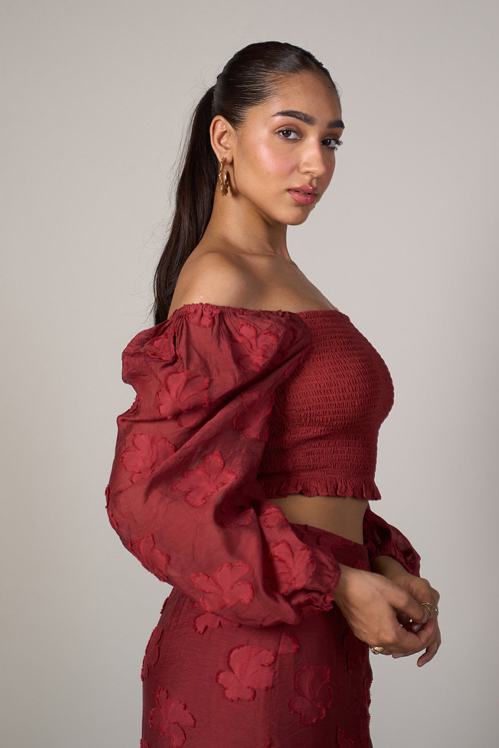 Radhica Diwan In Our Audrey Jacquard Top