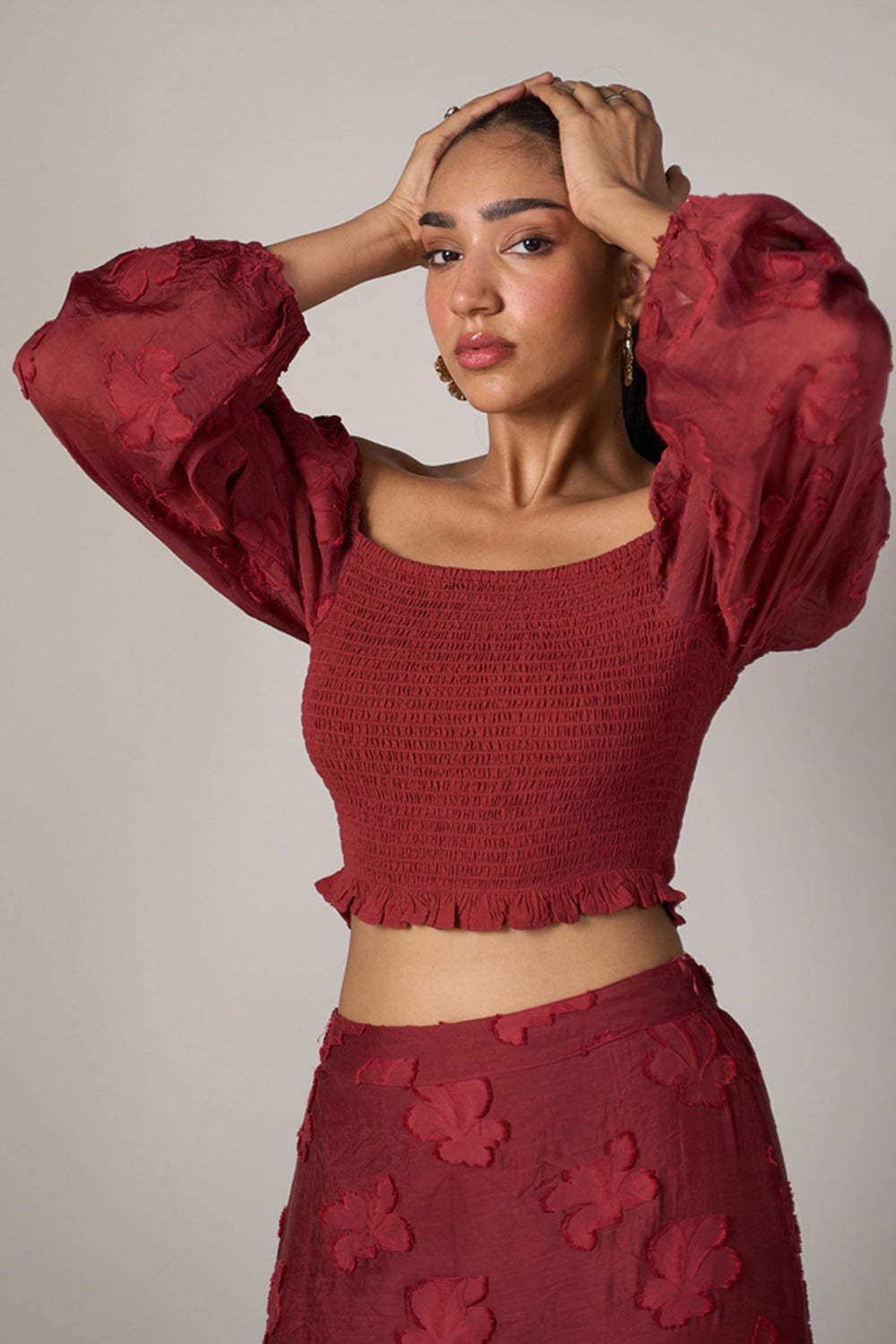Radhica Diwan In Our Audrey Jacquard Top