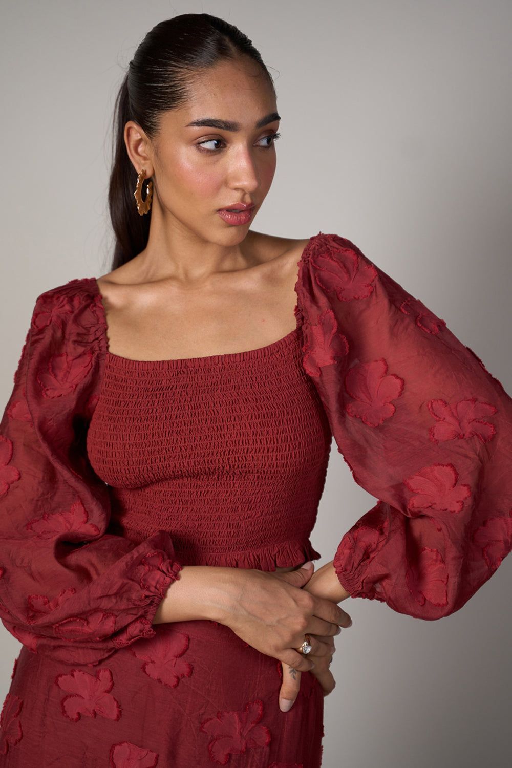 Radhica Diwan In Our Audrey Jacquard Top