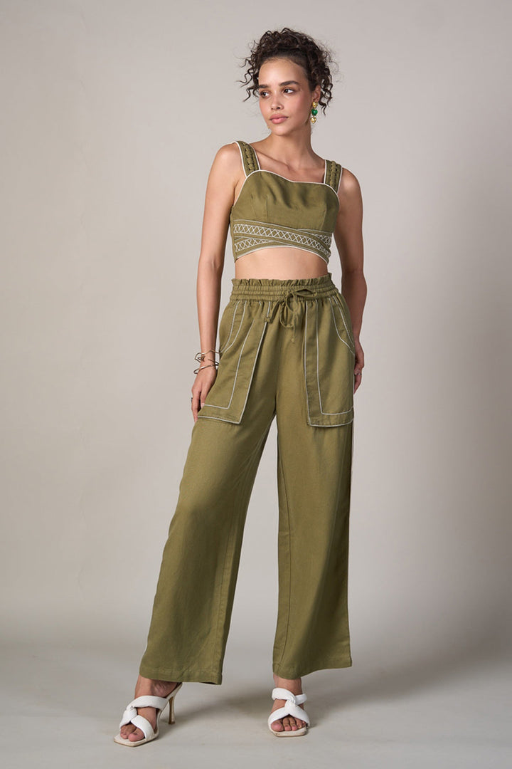 Radhica Diwan In Our Eden Olive Pant