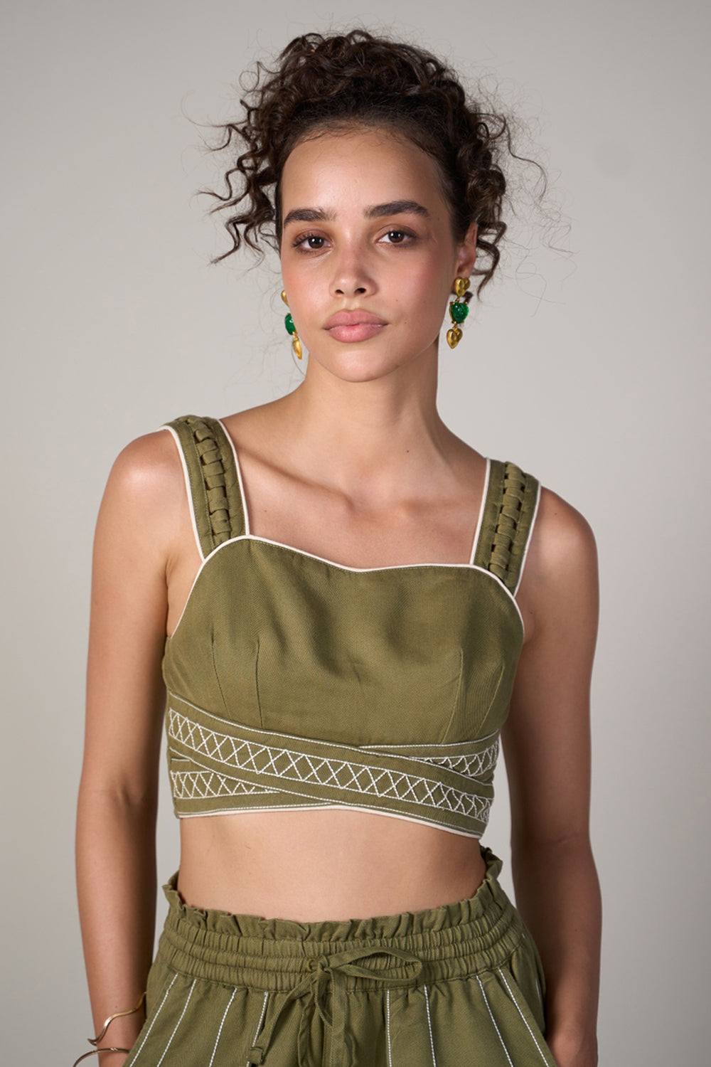 Radhica Diwan In Our Eden Olive Top