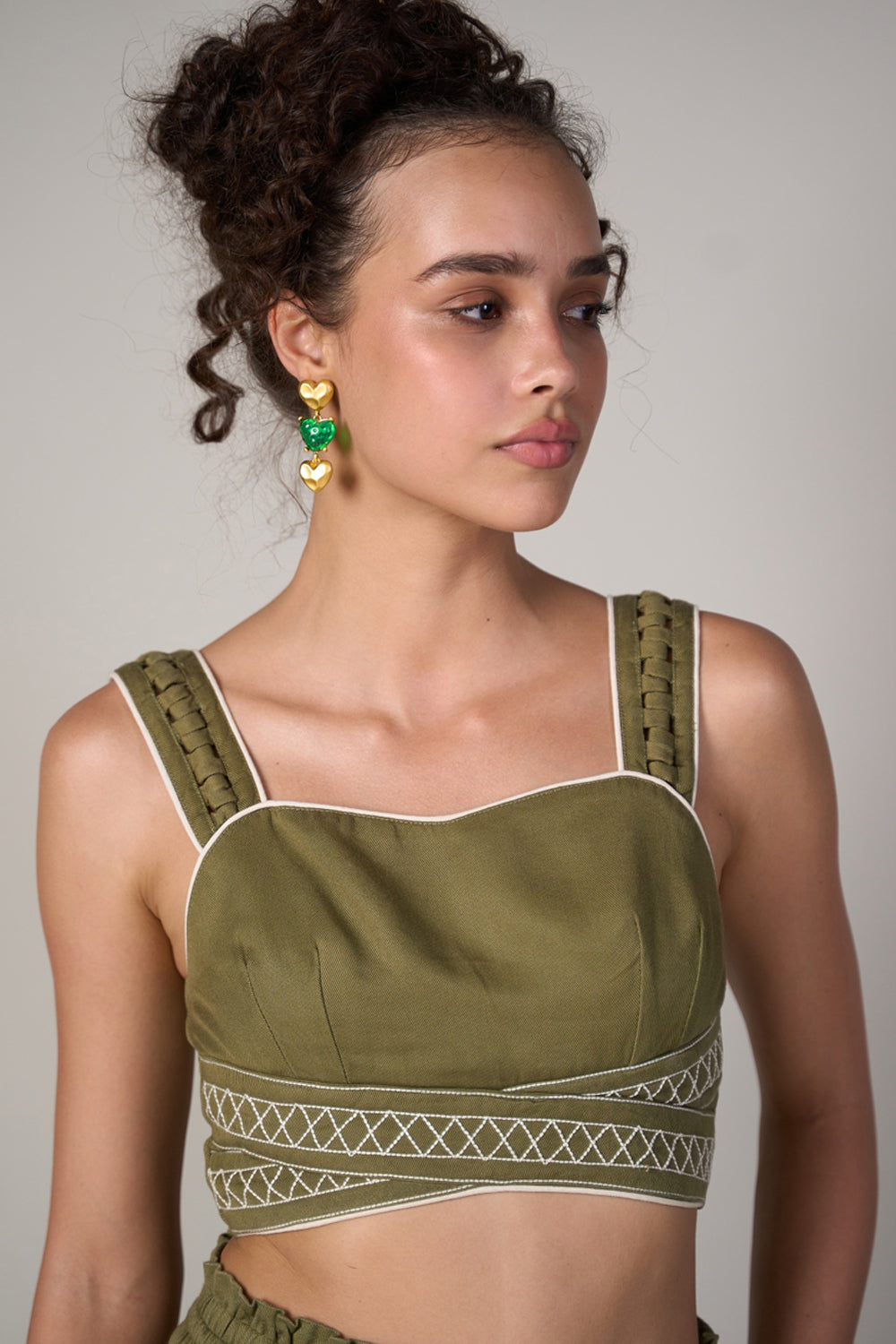 Radhica Diwan In Our Eden Olive Top