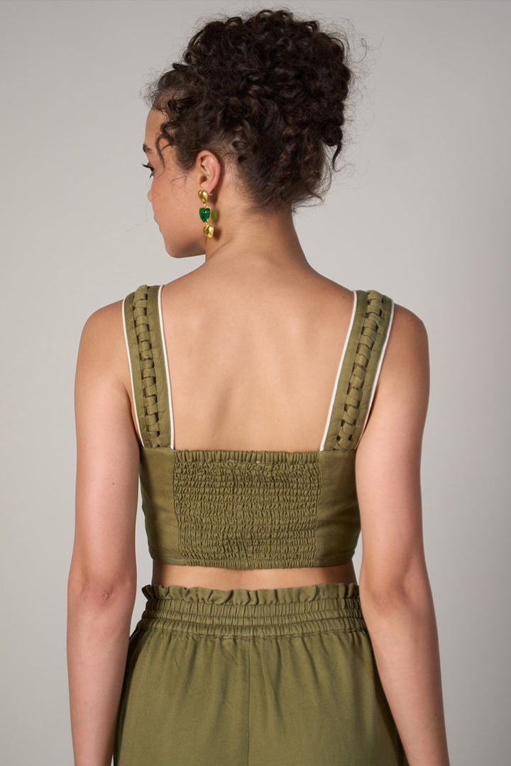 Radhica Diwan In Our Eden Olive Top