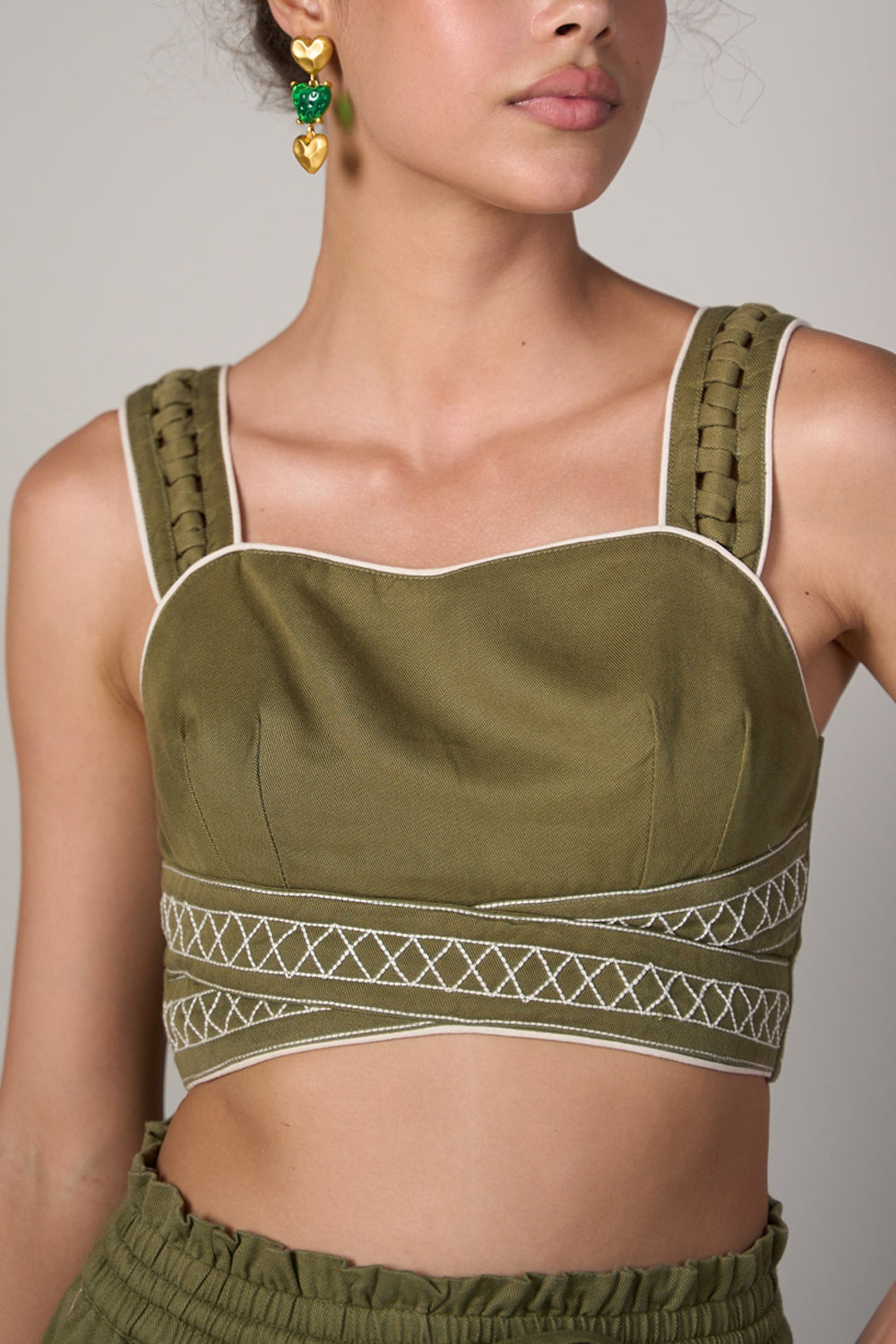 Radhica Diwan In Our Eden Olive Top