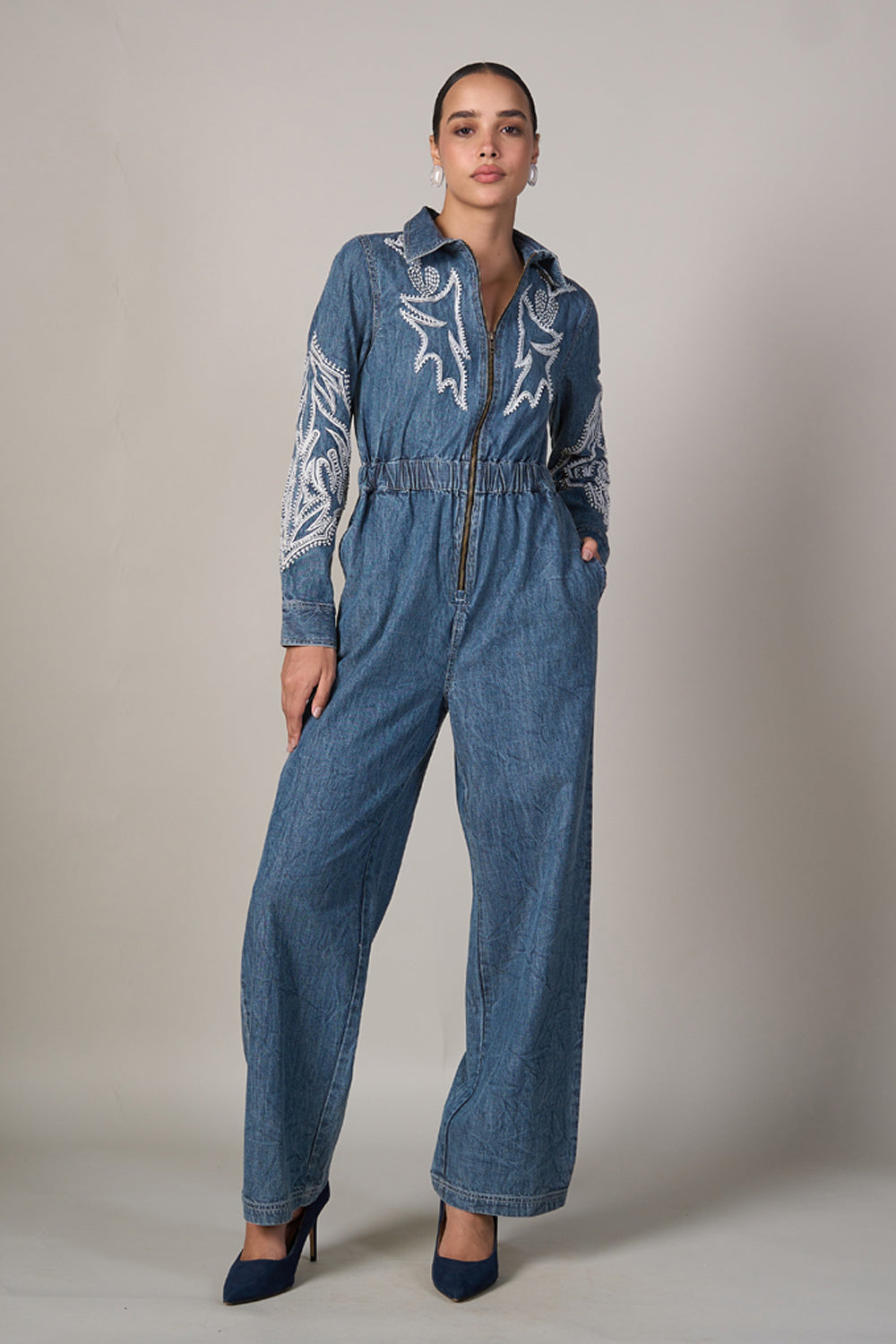 Urmi Daga In Our Lisa Denim Jumpsuit