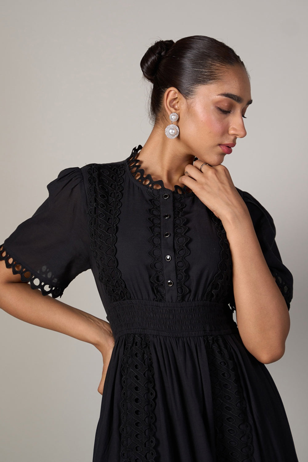 Tushita Mehta In Our Sabrina Black Dress