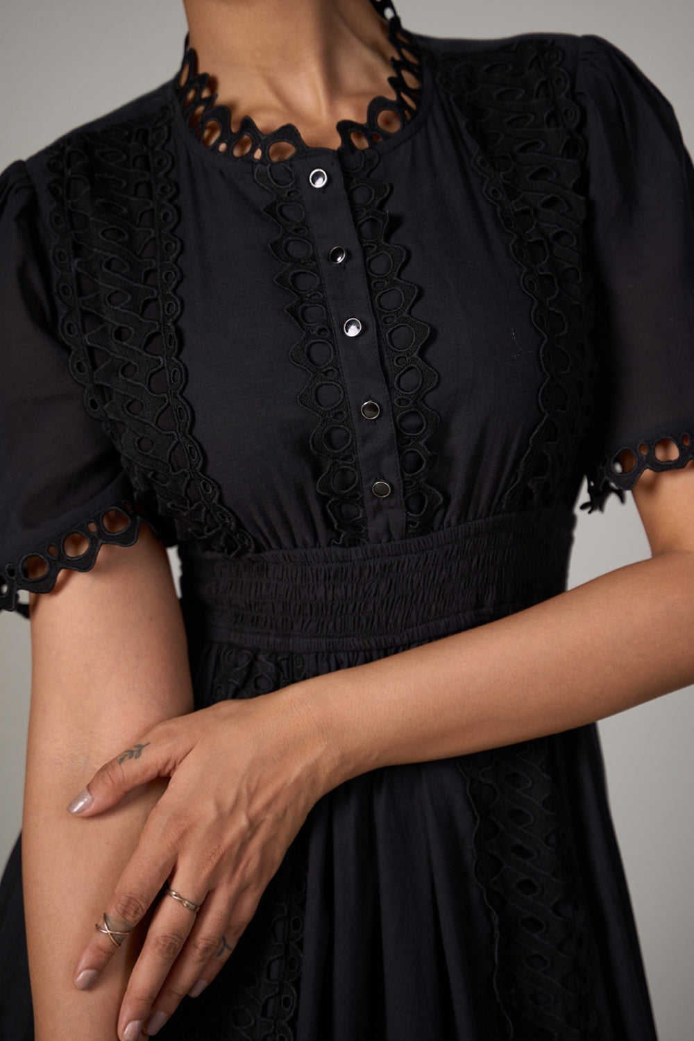 Tushita Mehta In Our Sabrina Black Dress