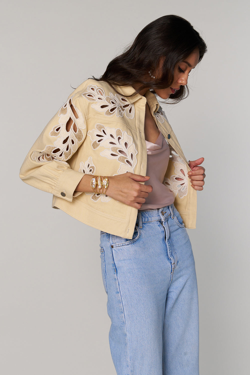 Hannah Khan In Our Cheryl Embroidered Jacket
