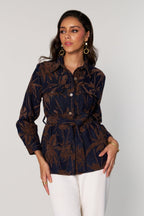 Tushita Mehta in our Denim Velvet Jacket