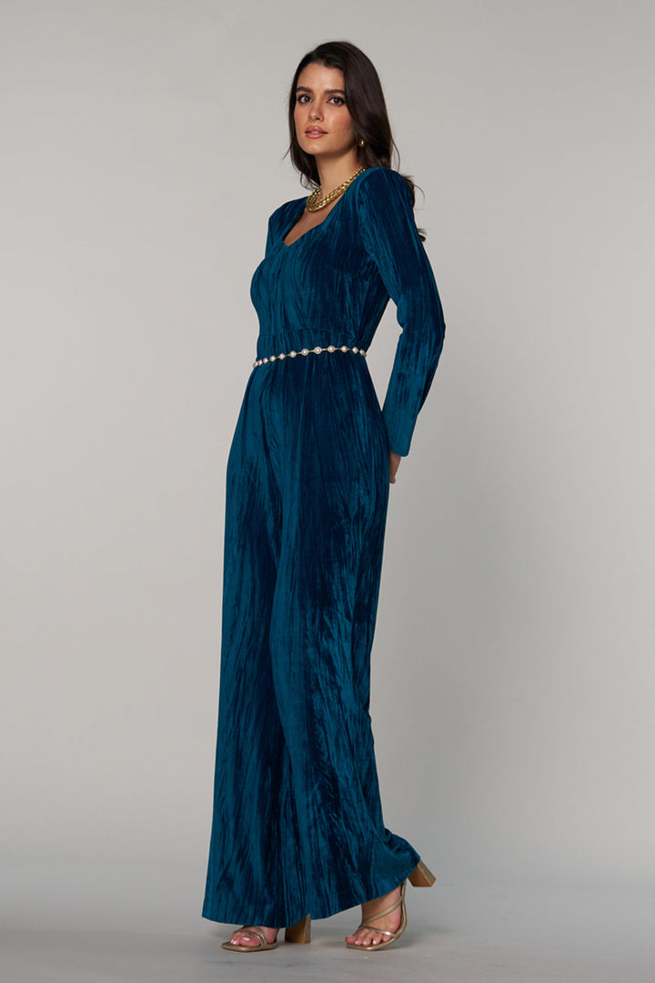 Divya Bhopana In Our Serena Velvet Jumpsuit