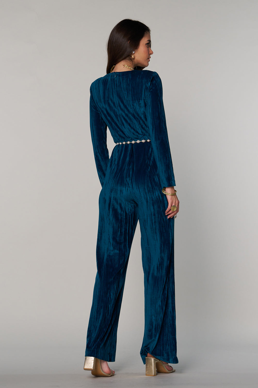 Divya Bhopana In Our Serena Velvet Jumpsuit