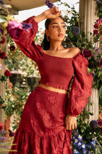 Radhica Diwan In Our Audrey Jacquard Top
