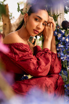 Radhica Diwan In Our Audrey Jacquard Top