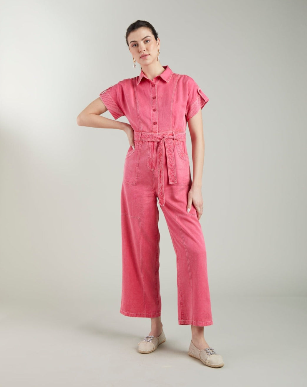 Meghna Pahwa Sahni In Our Adele Pink Jumpsuit