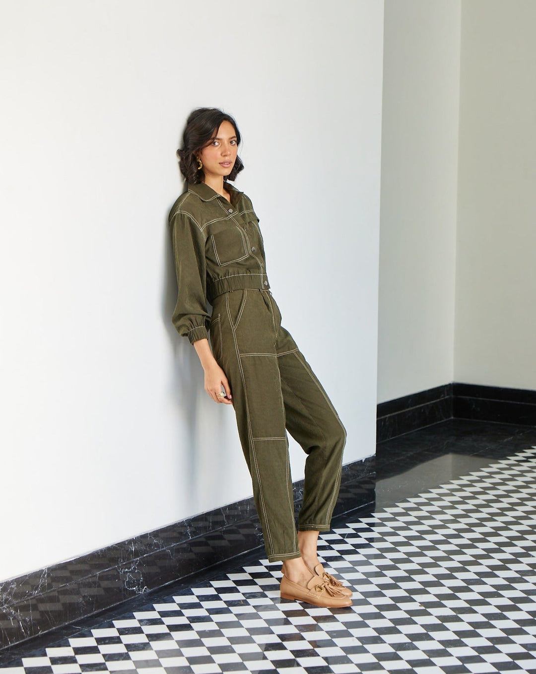 Nriti Shah In Our Emma Olive Jacket