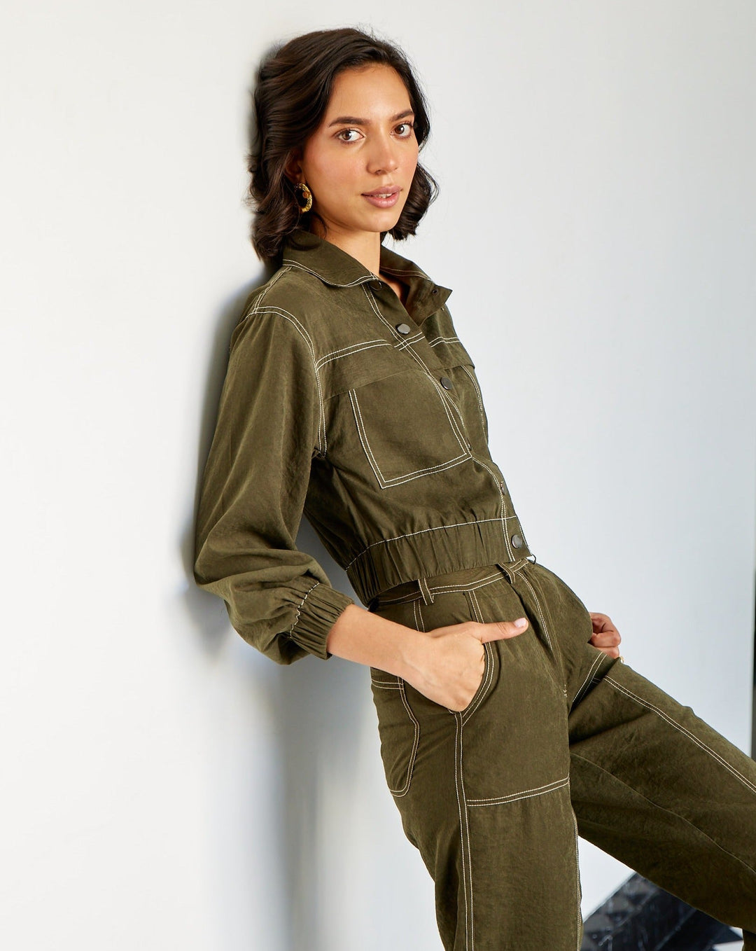 Nriti Shah In Our Emma Olive Jacket