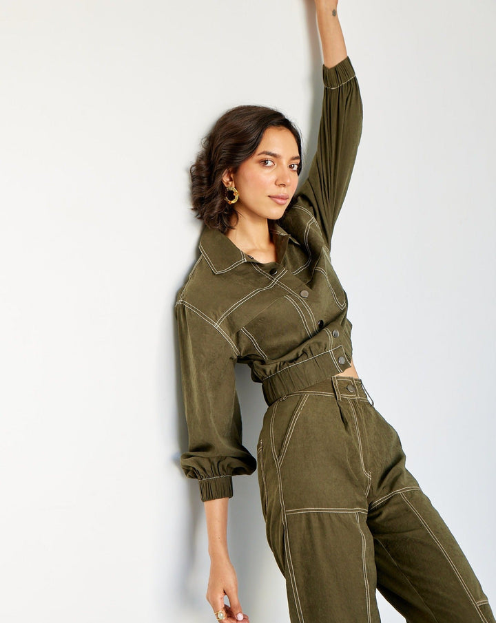 Nriti Shah In Our Emma Olive Jacket