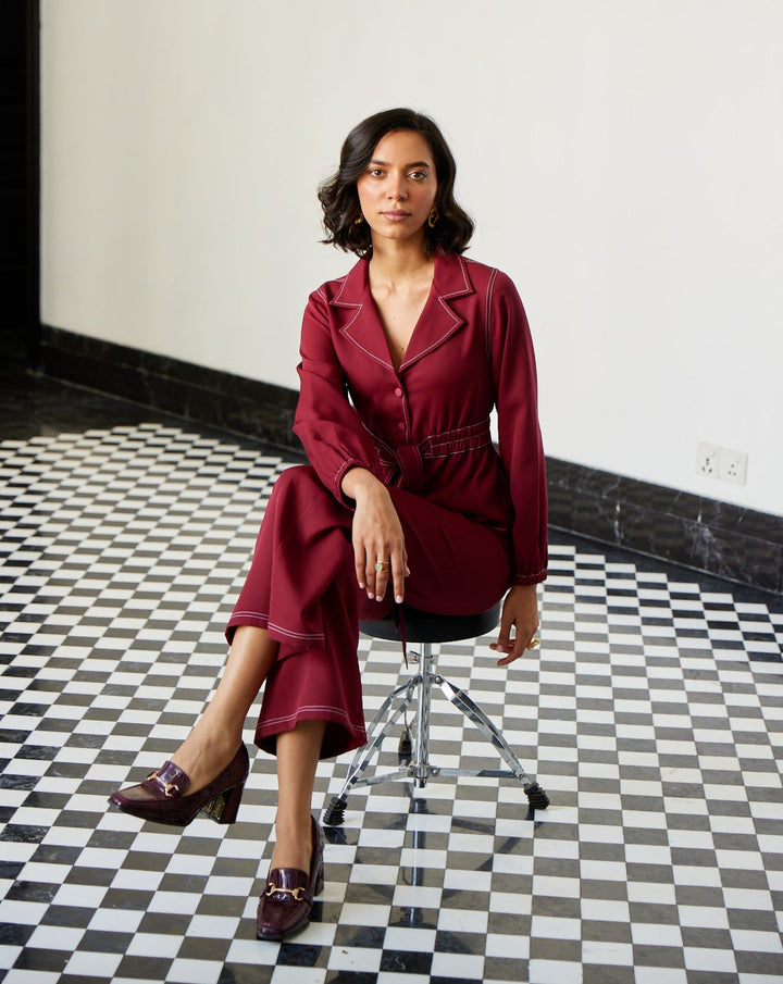 Royal Burgundy Jacket Top