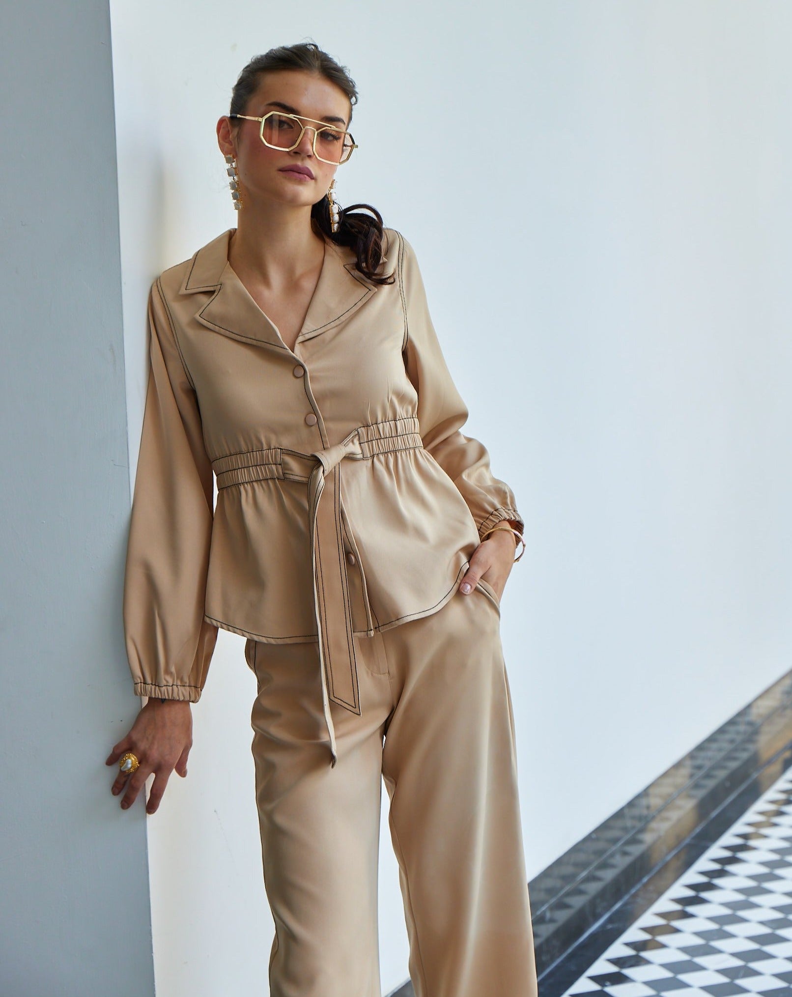 Royal Beige Jacket Top