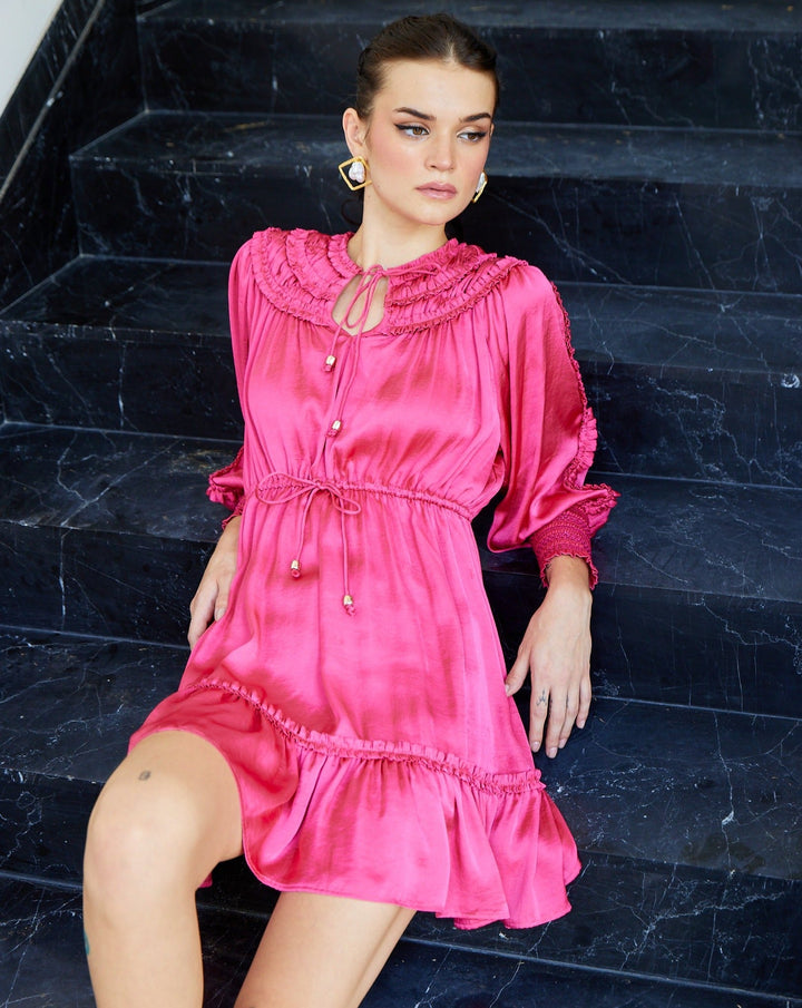 Tushita Mehta In Our Ella Pink Satin Dress