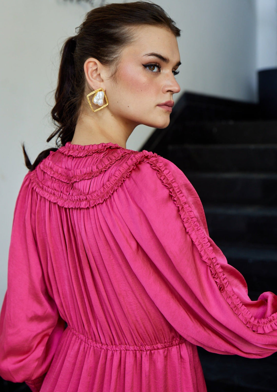 Tushita Mehta In Our Ella Pink Satin Dress