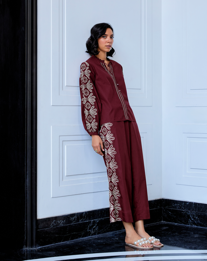 Saanchi Gilani In Our Kate Wine Top